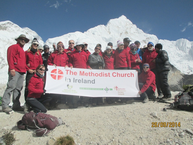 The party from the Methodist Church in Ireland at Base Camp Everest